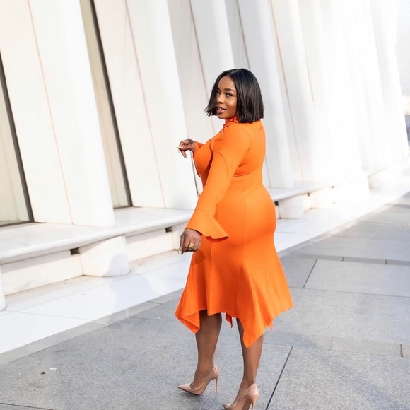 Amazon the Drop x Kela Walker Scarlet Ibis Cut Out Long Sleeve Dress Size XL - Picture 3 of 9